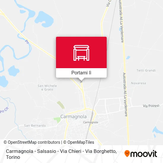 Mappa Carmagnola - Salsasio - Via Chieri - Via Borghetto