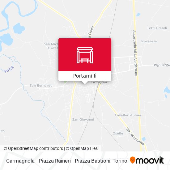 Mappa Carmagnola - Piazza Raineri - Piazza Bastioni