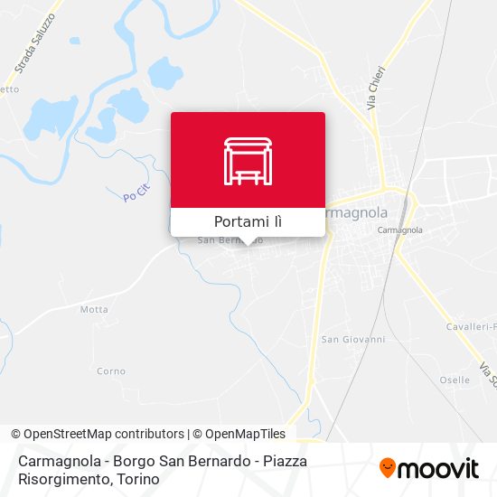 Mappa Carmagnola - Borgo San Bernardo - Piazza Risorgimento