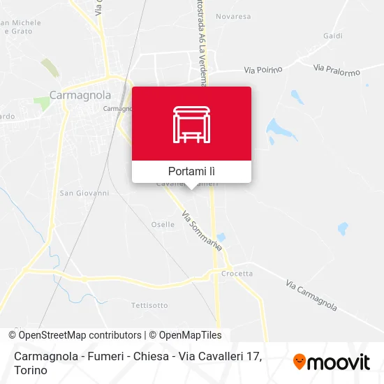 Mappa Carmagnola - Fumeri - Chiesa - Via Cavalleri 17