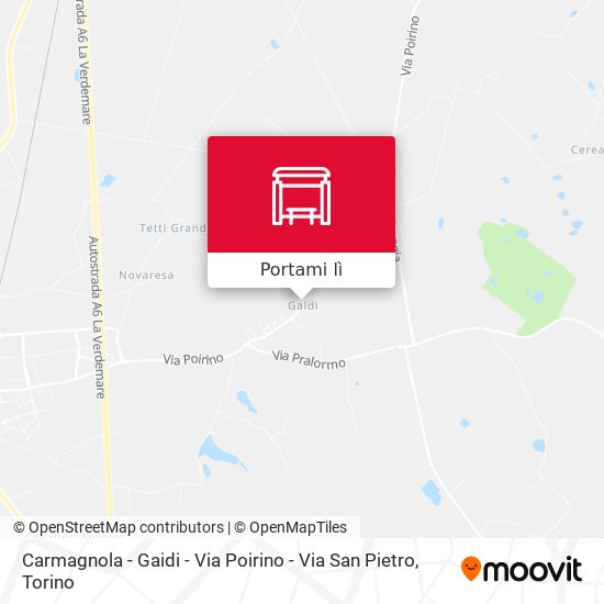 Mappa Carmagnola - Gaidi - Via Poirino - Via San Pietro