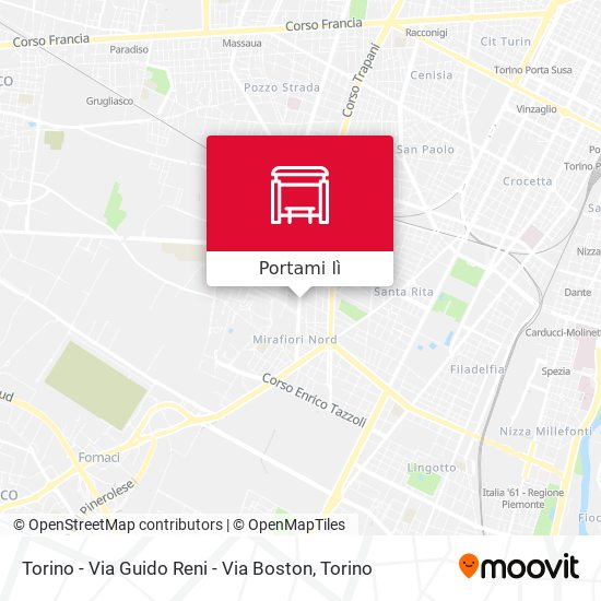 Mappa Torino - Via Guido Reni - Via Boston