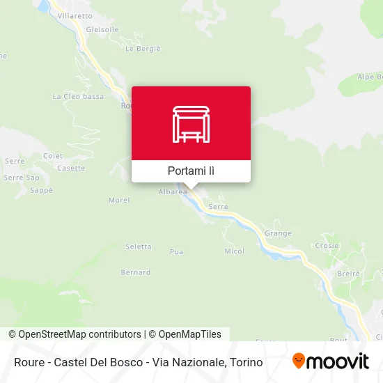 Mappa Roure - Castel Del Bosco - Via Nazionale