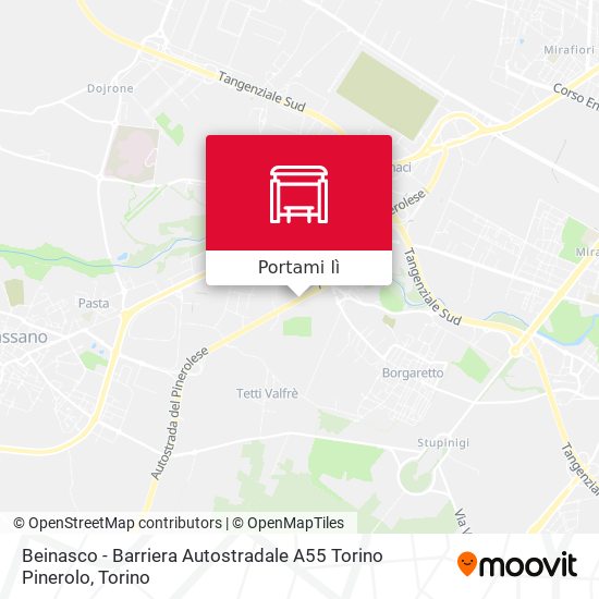 Mappa Beinasco - Barriera Autostradale A55 Torino Pinerolo