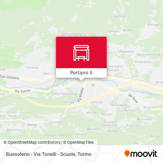 Mappa Bussoleno - Via Tonelli - Scuole