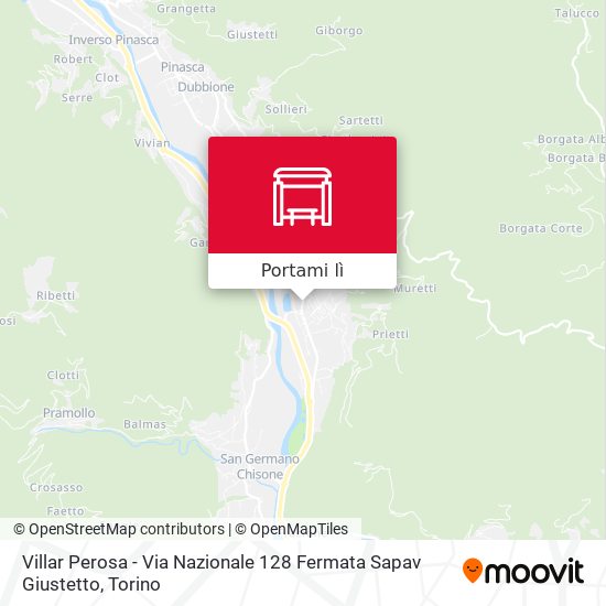 Mappa Villar Perosa - Via Nazionale  128 Fermata Sapav Giustetto
