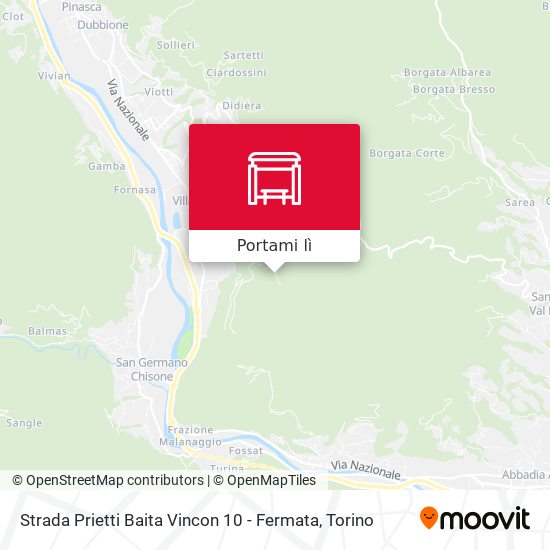 Mappa Strada Prietti Baita Vincon 10 - Fermata