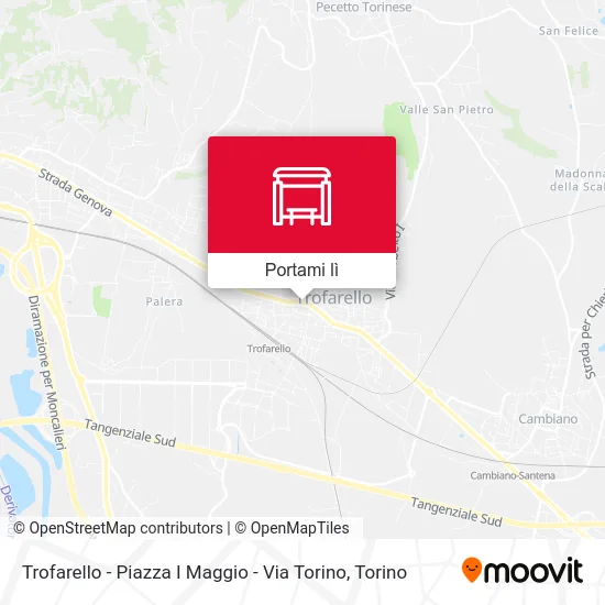 Mappa Trofarello - Piazza I Maggio - Via Torino