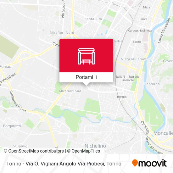 Mappa Torino - Via O. Vigliani Angolo Via Piobesi