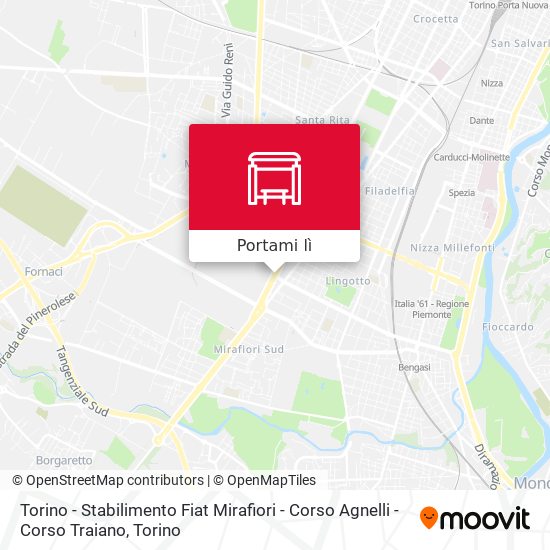 Mappa Torino - Stabilimento Fiat Mirafiori - Corso Agnelli - Corso Traiano
