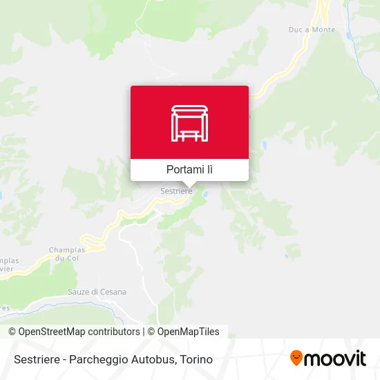 Mappa Sestriere - Parcheggio Autobus