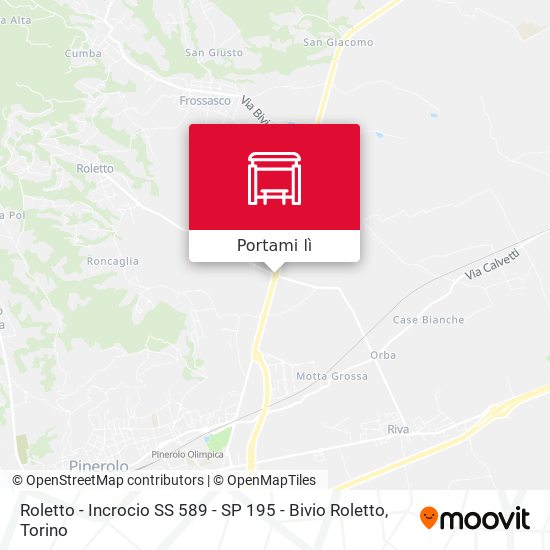 Mappa Roletto - Incrocio SS 589 - SP 195 - Bivio Roletto