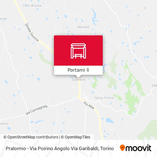 Mappa Pralormo - Via Poirino Angolo Via Garibaldi