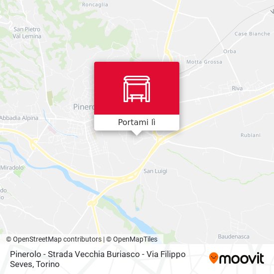 Mappa Pinerolo - Strada Vecchia Buriasco - Via Filippo Seves