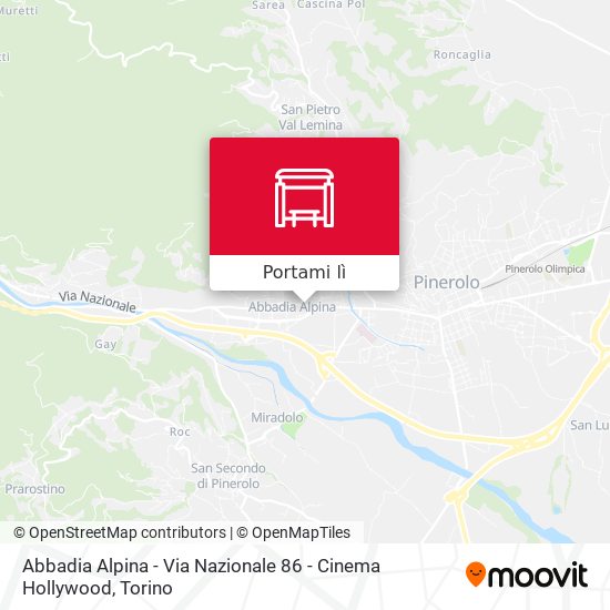 Mappa Abbadia Alpina - Via Nazionale  86 - Cinema Hollywood
