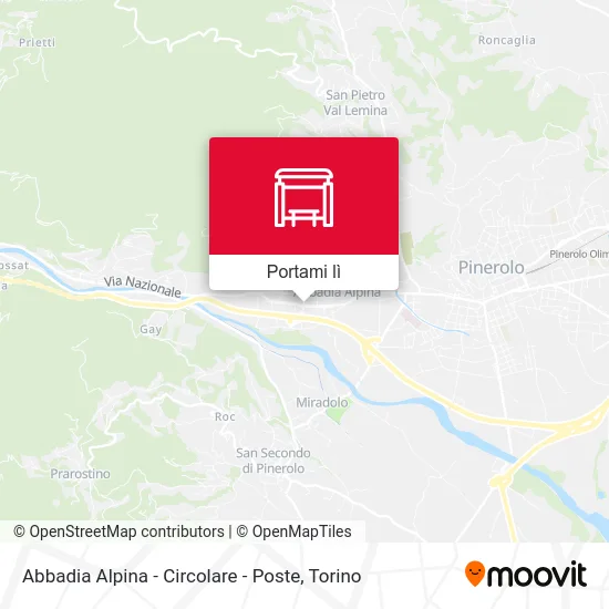 Mappa Abbadia Alpina - Circolare - Poste