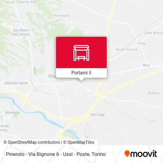 Mappa Pinerolo - Via Bignone  6 - Ussl - Poste