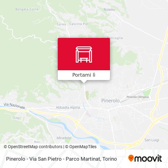 Mappa Pinerolo - Via San Pietro - Parco Martinat