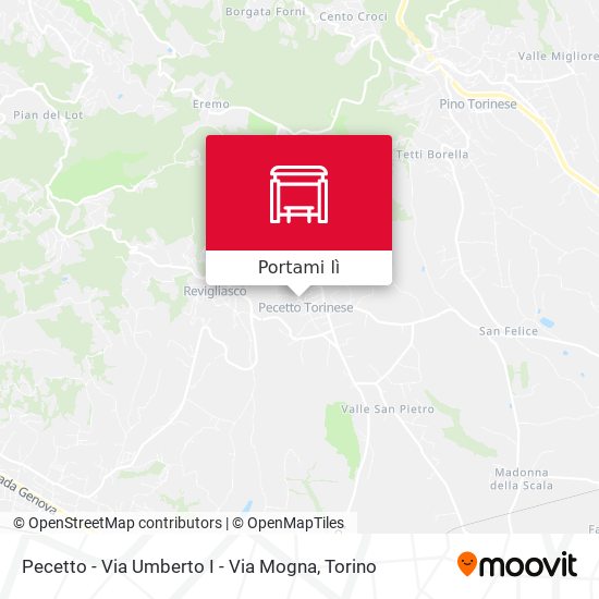Mappa Pecetto - Via Umberto I - Via Mogna