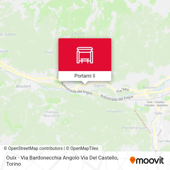 Mappa Oulx - Via Bardonecchia Angolo Via Del Castello