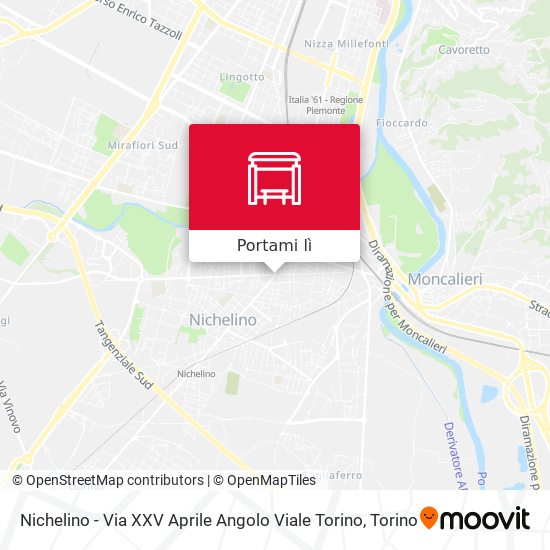 Mappa Nichelino - Via XXV Aprile Angolo Viale Torino