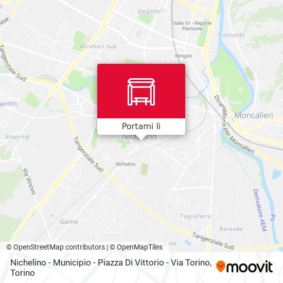 Mappa Nichelino - Municipio - Piazza Di Vittorio - Via Torino