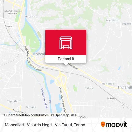Mappa Moncalieri - Via Ada Negri - Via Turati