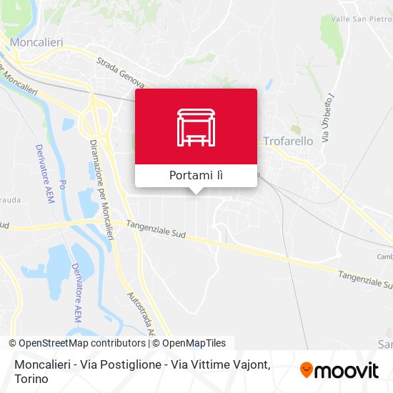 Mappa Moncalieri - Via Postiglione  - Via Vittime Vajont