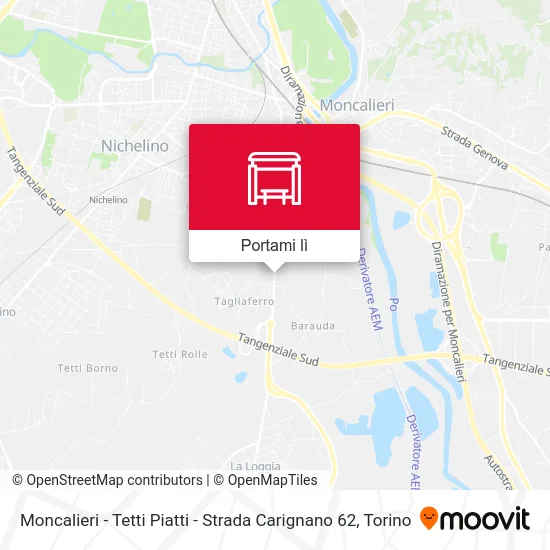 Mappa Moncalieri - Tetti Piatti - Strada Carignano  62