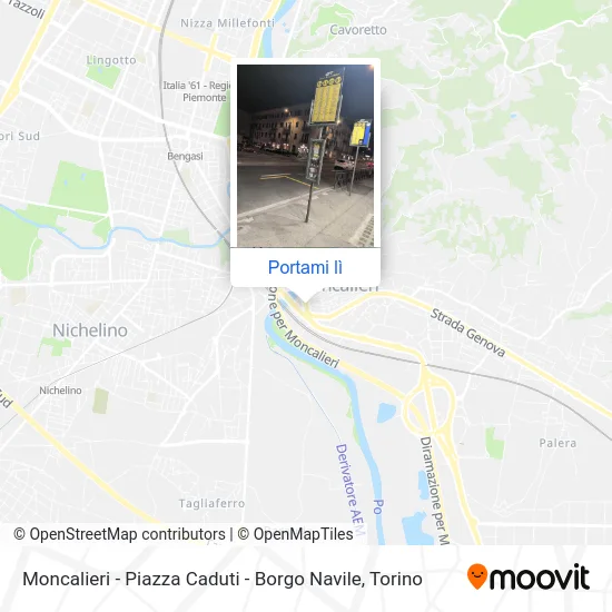 Mappa Moncalieri - Piazza Caduti - Borgo Navile