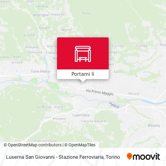 Mappa Luserna San Giovanni - Stazione Ferroviaria