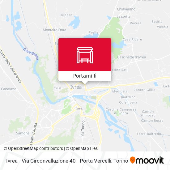 Mappa Ivrea - Via Circonvallazione  40 - Porta Vercelli