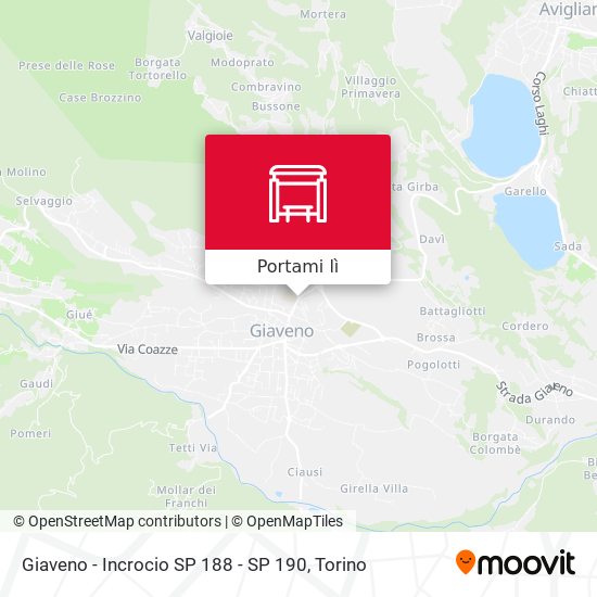 Mappa Giaveno - Incrocio SP 188 - SP 190