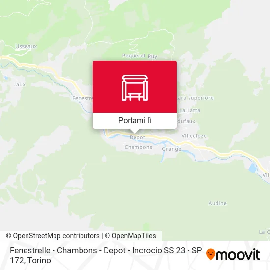 Mappa Fenestrelle - Chambons - Depot - Incrocio SS 23 - SP 172