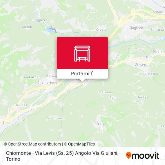 Mappa Chiomonte - Via Levis (Ss. 25) Angolo Via Giuliani