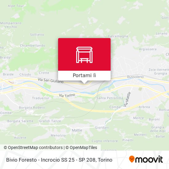 Mappa Bivio Foresto - Incrocio SS 25 - SP 208