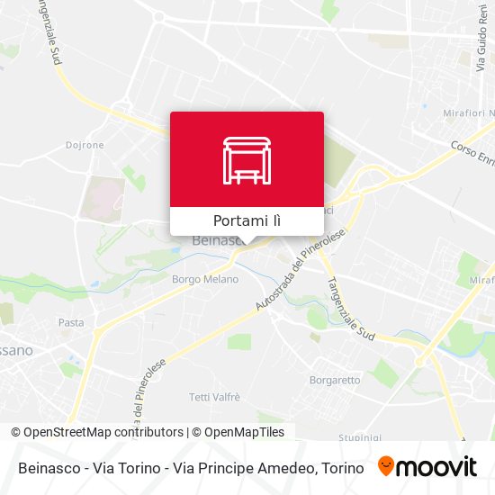 Mappa Beinasco - Via Torino - Via Principe Amedeo