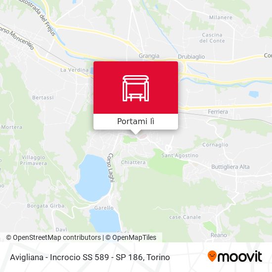 Mappa Avigliana - Incrocio SS 589 - SP 186
