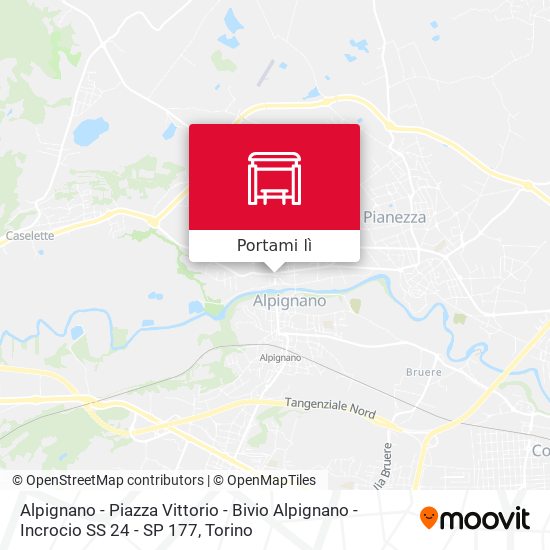 Mappa Alpignano - Piazza Vittorio - Bivio Alpignano - Incrocio SS 24 - SP 177