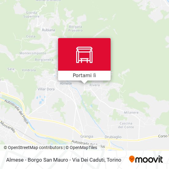 Mappa Almese - Borgo San Mauro - Via Dei Caduti