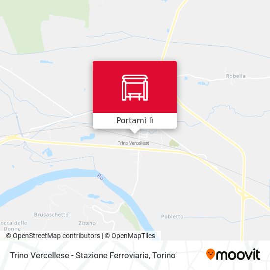 Mappa Trino Vercellese - Stazione Ferroviaria