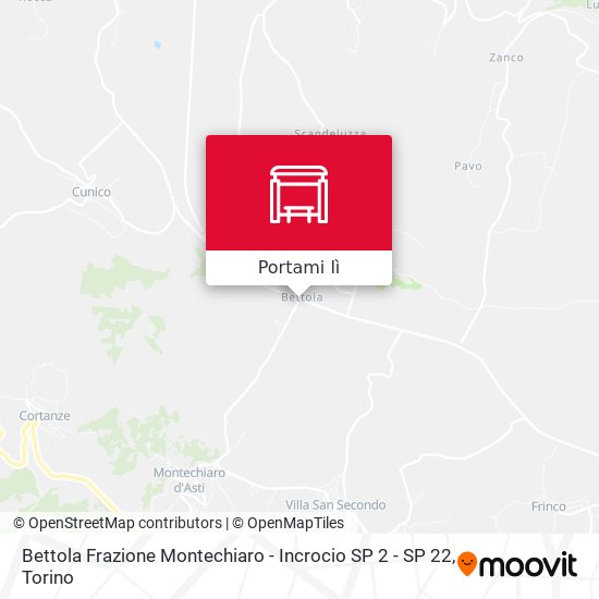 Mappa Bettola Frazione Montechiaro - Incrocio SP 2 - SP 22