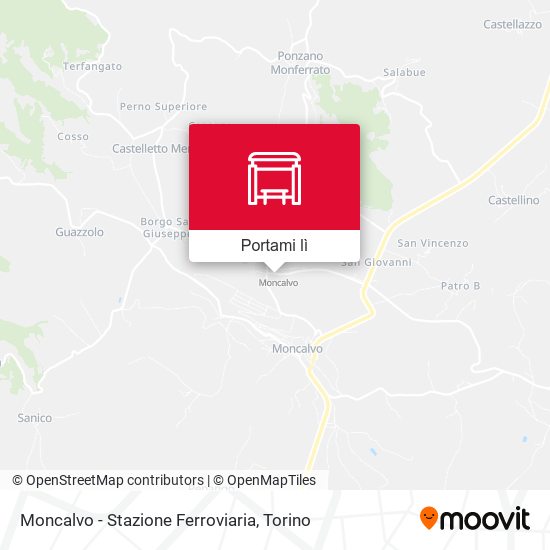Mappa Moncalvo - Stazione Ferroviaria