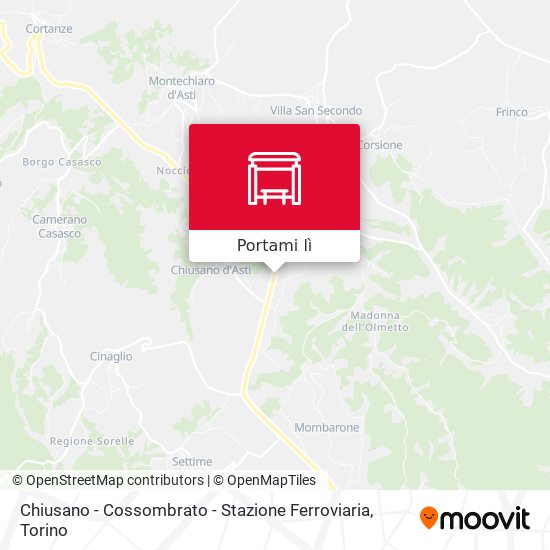 Mappa Chiusano - Cossombrato - Stazione Ferroviaria