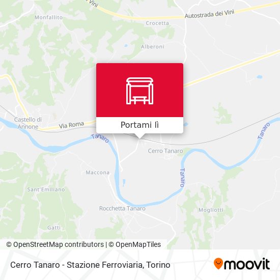 Mappa Cerro Tanaro - Stazione Ferroviaria