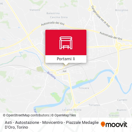 Mappa Asti - Autostazione - Movicentro - Piazzale Medaglie D'Oro
