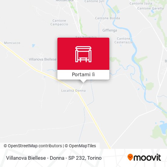 Mappa Villanova Biellese - Donna - SP 232