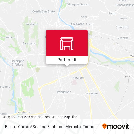 Mappa Biella - Corso 53esima Fanteria - Mercato