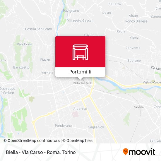 Mappa Biella - Via Carso - Roma