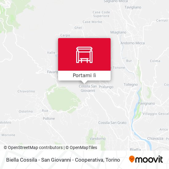 Mappa Biella Cossila - San Giovanni - Cooperativa